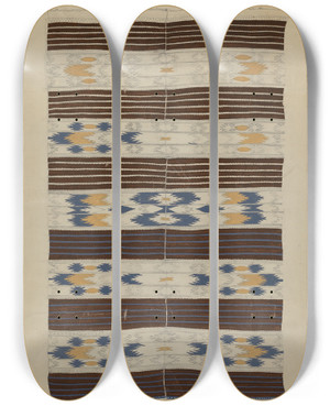 Triptych art skateboard deck of American 20Th Century Textile_8 by American 20Th Century