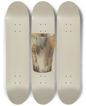 Triptych art skateboard deck of Howell Rosenbaum Drinking Mug by Howell Rosenbaum