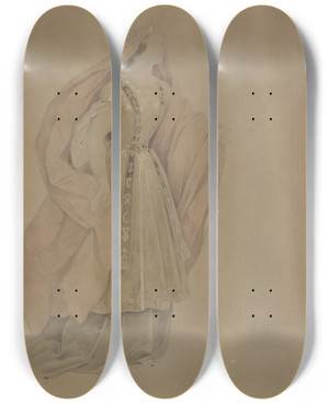 Triptych art skateboard deck of Moritz Von Schwind Die Sngerin Karoline Hetzenecker In Der Oper Hans Heiling by Moritz Von Schwind (1804-1871)