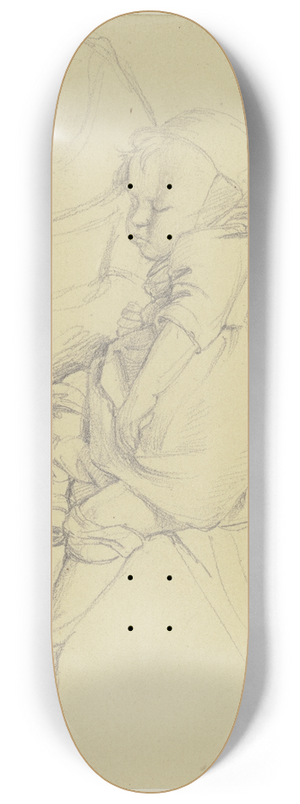 Jakob Becker - Auf dem Scho einer Frau schlafendes Kind 8.25 inch art skate deck