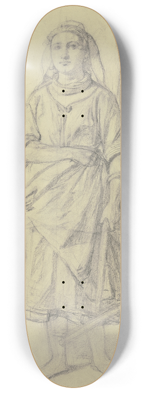 Jakob Becker - Bauernmdchen mit Rechen und Korb 8.25 inch art skate deck