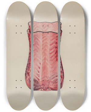 Triptych art skateboard deck of Ralph Atkinson Ruby Vase by Ralph Atkinson (20-)