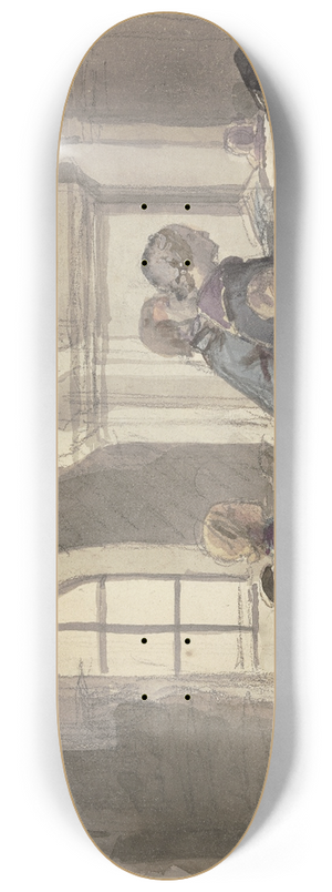 Jakob Becker - Betende Bauern in einer Kirche 8.25 inch art skate deck