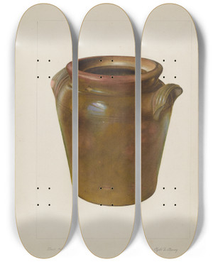 Triptych art skateboard deck of Clyde L Cheney Preserving Jar_2 by Clyde L Cheney