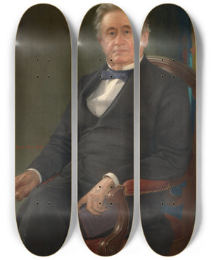Triptych art skateboard deck of Thomas Le Clear Joseph Henry by Thomas Le Clear (1818-1882)
