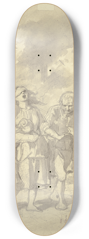 Jakob Becker - Familie vor brennendem Haus 8.25 inch art skate deck