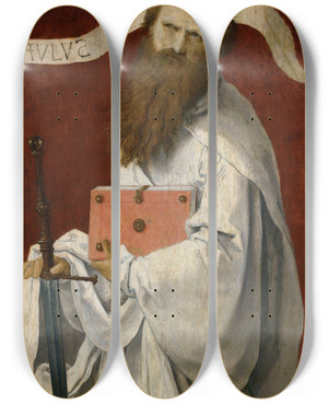 Triptych art skateboard deck of Lucas Van Leyden Saintpaul by Lucas Van Leyden (1494-1533)