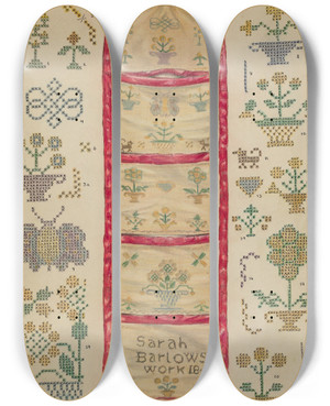 Triptych art skateboard deck of Francis Law Durand Needlework Picture_2 by Francis Law Durand (1935)