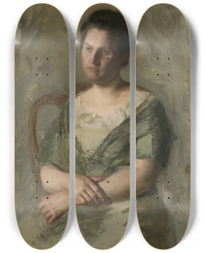Triptych art skateboard deck of Thomas Eakins Mrs William Shaw Ward by Thomas Eakins (1844-1916)