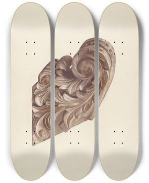 Triptych art skateboard deck of Hazel Hyde Billethead_2 by Hazel Hyde