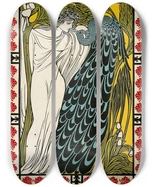 Triptych art skateboard deck of Will Bradley Bradley His Book_3 by Will Bradley (1868-1962)