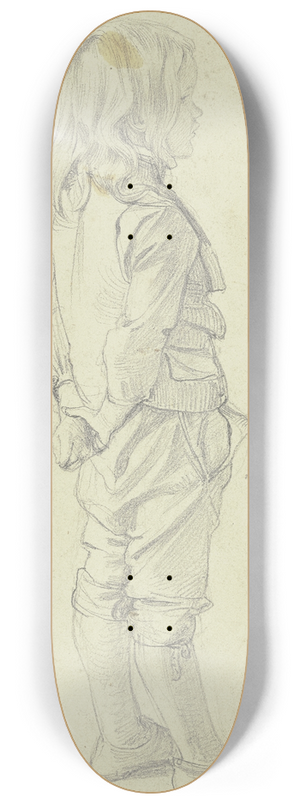 Jakob Becker - Kleiner Junge, Ganzfigur im Profil nach rechts 8.25 inch art skate deck