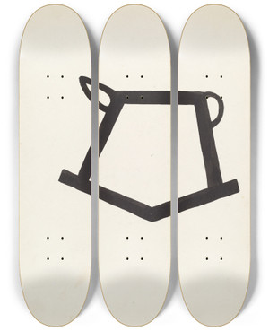 Triptych art skateboard deck of J Henry Marley Cattle Brand_25 by J Henry Marley