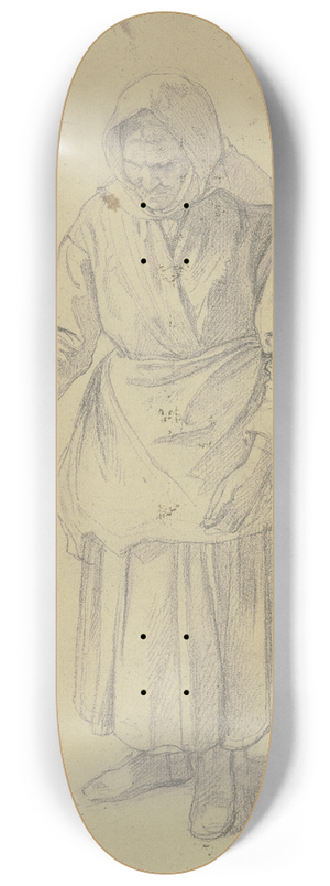 Jakob Becker - Old farmer woman 8.25 inch art skate deck