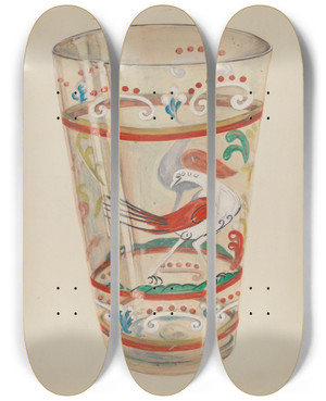 Triptych art skateboard deck of Ella Josephine Sterling Vase by Ella Josephine Sterling