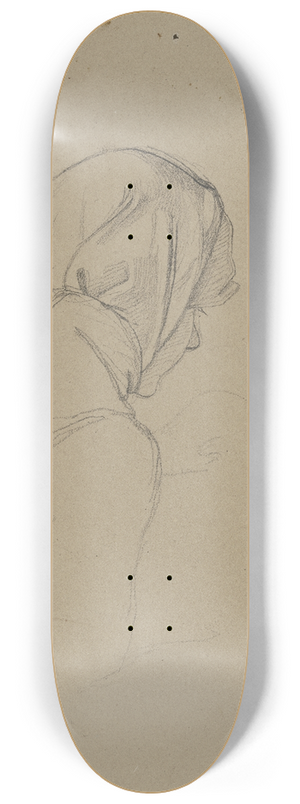 Jakob Becker - Rckansicht einer Frau mit Kopftuch. 8.25 inch art skate deck
