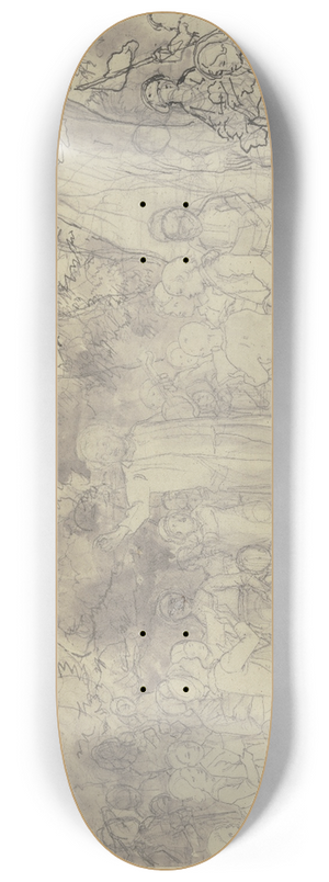 Jakob Becker - Singende Kinder mit Schullehrer im Freien 8.25 inch art skate deck