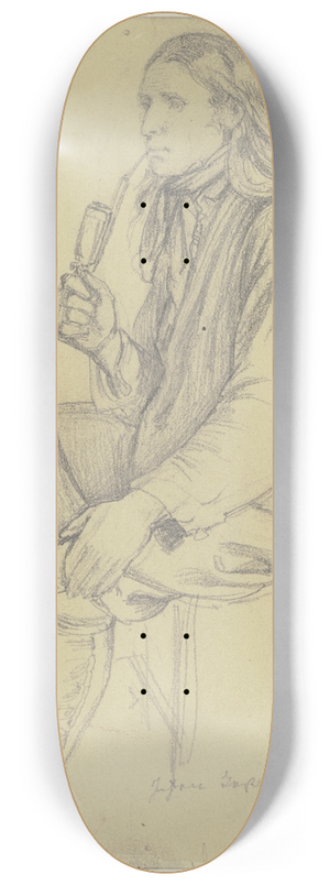 Jakob Becker - Sitzender Pfeife rauchender Bauer 8.25 inch art skate deck