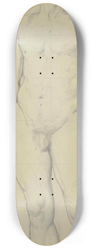 Jakob Becker - Stehender mnnlicher Akt mit Kopftuch 8.25 inch art skate deck