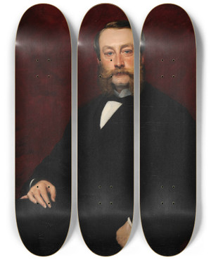 Triptych art skateboard deck of Carolusduran Henri Alexandre Louis Pommery by Carolus Duran (1837-1917)