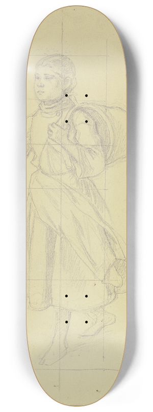 Jakob Becker - Studienblatt; Bauernmdchen 8.25 inch art skate deck