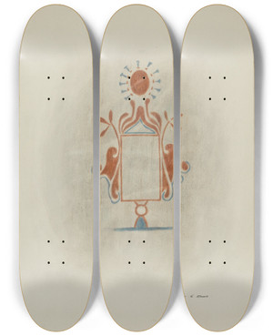 Triptych art skateboard deck of George E Rhone Wall Painting_2 by George E Rhone