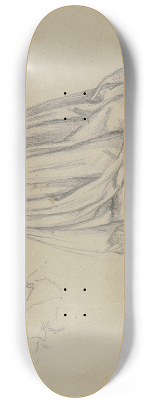 Jakob Becker - Studienblatt; Kniende weibliche Gewandfigur, zwei Frauen im Gesprch 8.25 inch art skate deck