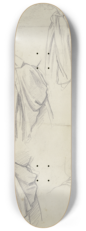 Jakob Becker - Studienblatt; Stehende Frau mit in die Hfte gestemmter Rechten 8.25 inch art skate deck