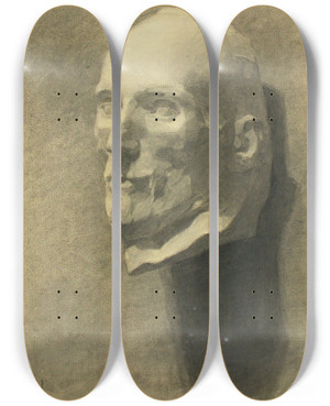 Triptych art skateboard deck of Magnus Enckell Miehen P by Magnus Enckell (1870-1925)