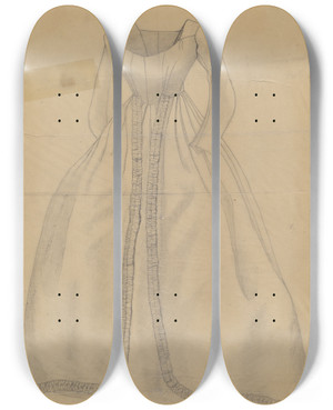 Triptych art skateboard deck of Mary E Humes Wedding Dress_2 by Mary E Humes (20-)
