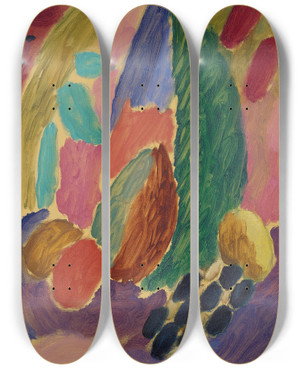Triptych art skateboard deck of Alexej Von Jawlensky Large Variation by Alexej Von Jawlensky (1864-1941)