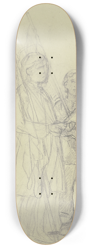 Jakob Becker - Two boys with flags 8.25 inch art skate deck