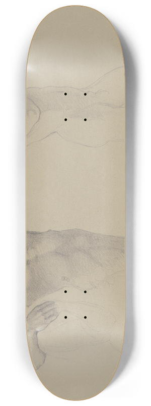 Jakob Becker - Zwei junge Bauern als mnnliche Akte, der linke in Begleitung einer jungen Frau 8.25 inch art skate deck