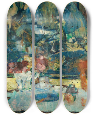 Triptych art skateboard deck of Ludvig Karsten Gobelin by Ludvig Karsten (1876-1926)