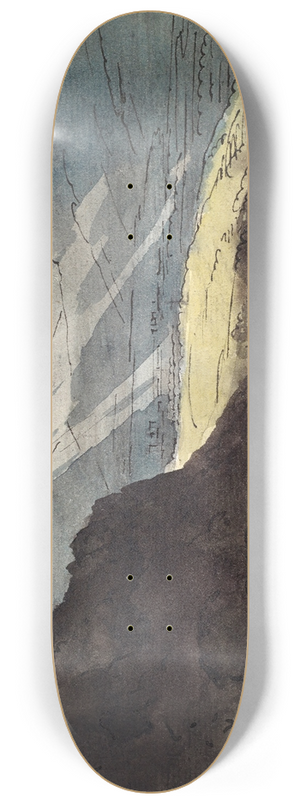 Jakob Christoph Miville - Gebirgslandschaft mit grellem Sonnenlicht 8.25 inch art skate deck