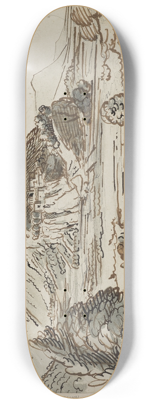 Jakob Christoph Miville - Heroische Kstenlandschaft 8.25 inch art skate deck