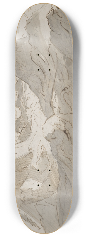 Jakob Christoph Miville - Hochgebirgslandschaft mit Wolken 8.25 inch art skate deck