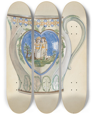 Triptych art skateboard deck of Barnes Pitcher_3 by Barnes