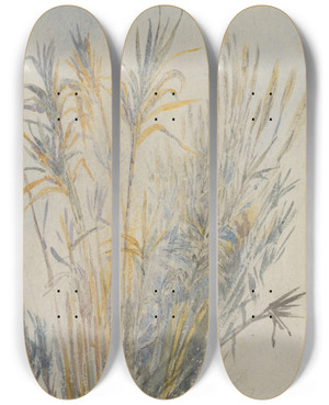 Triptych art skateboard deck of Barbara Bodichon Sketchbook_12 by Barbara Bodichon (1827-1891)