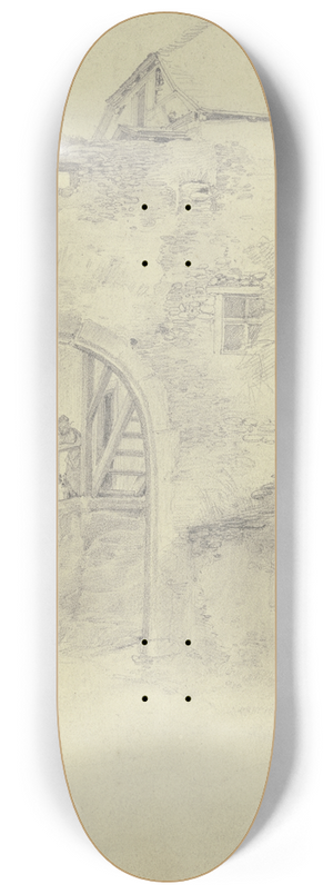 Jakob Frchtegott Dielmann - Castle gate in Eppstein 8.25 inch art skate deck