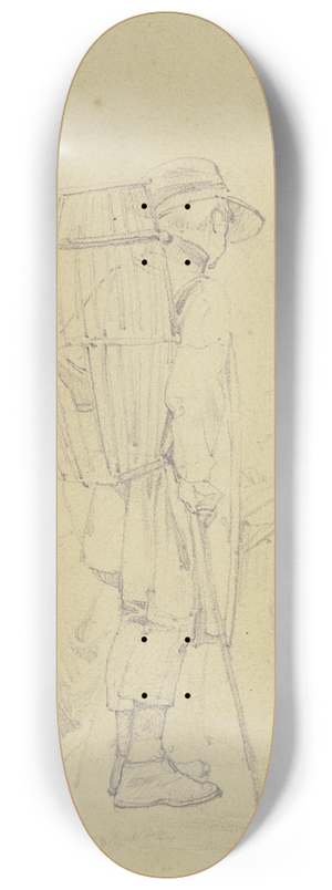 Jakob Frchtegott Dielmann - Ein Bauer mit einer Kiepe sieht einem Maler zu, der zeichnet 8.25 inch art skate deck