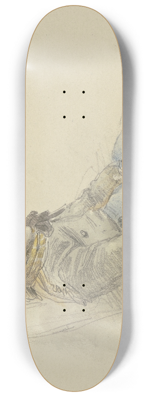 Jakob Frchtegott Dielmann - Mdchen mit niedergeschlagenem Blick auf einem Stuhl sitzend nach rechts 8.25 inch art skate deck