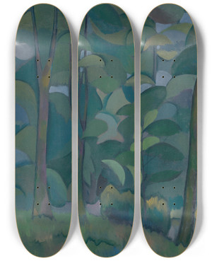Triptych art skateboard deck of Vladimir Davidovich Baranovrossine Forest by Vladimir Davidovich Baranov-Rossine (1888-1944)
