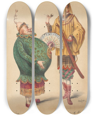 Triptych art skateboard deck of Draner Fleur De Th_2 by Draner