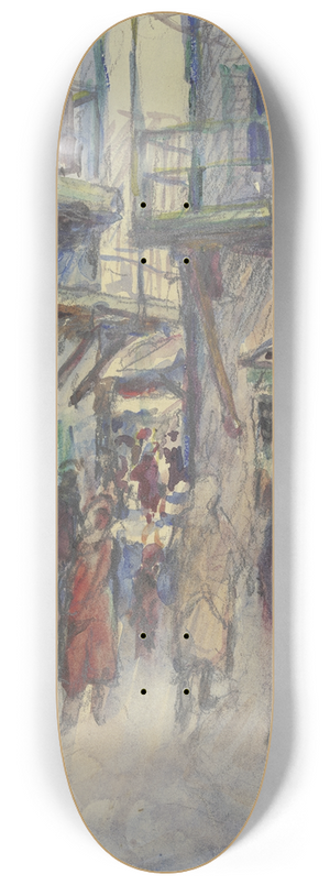 Jakob Nussbaum - Street in Tiberias 8.25 inch art skate deck