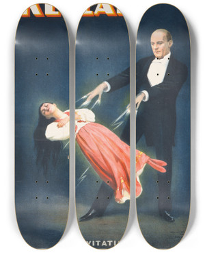 Triptych art skateboard deck of Strobridge Co Lith Kellar_2 by Strobridge Co Lith (1847)