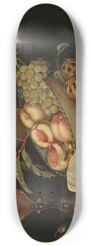 Jakob Samuel Beck - Mixed fruit in a bowl, a glass of wine and a cloth on a table 8.25 inch art skate deck Jakob Samuel Beck - Mixed fruit in a bowl, a glass of wine and a cloth on a table 8.25 inch art skate deck