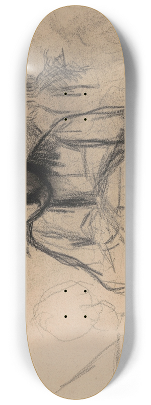 Jakob Smits - Woman Sewing and Child 8.25 inch art skate deck