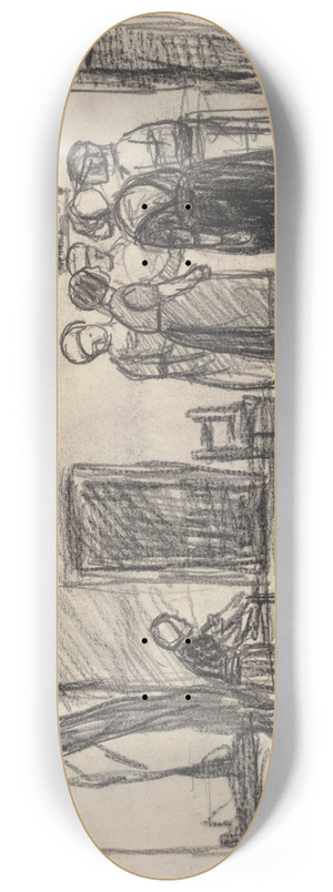 Jakob Smits - Women and Children at the Farm 8.25 inch art skate deck