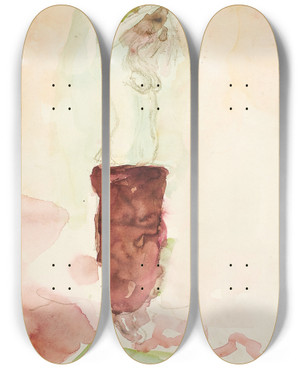 Triptych art skateboard deck of Edvard Munch Stende Halvakt by Edvard Munch (1863-1944)